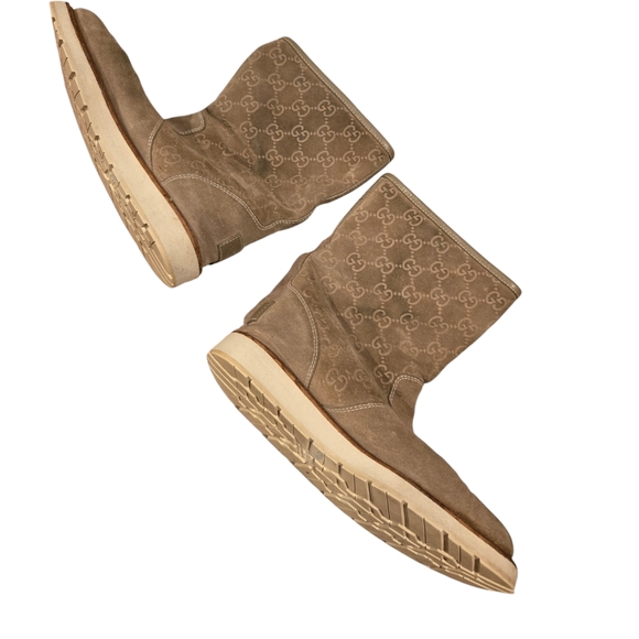 Gucci Suede Quercy Flat Boots Size 37.5 - Picture 2 of 11